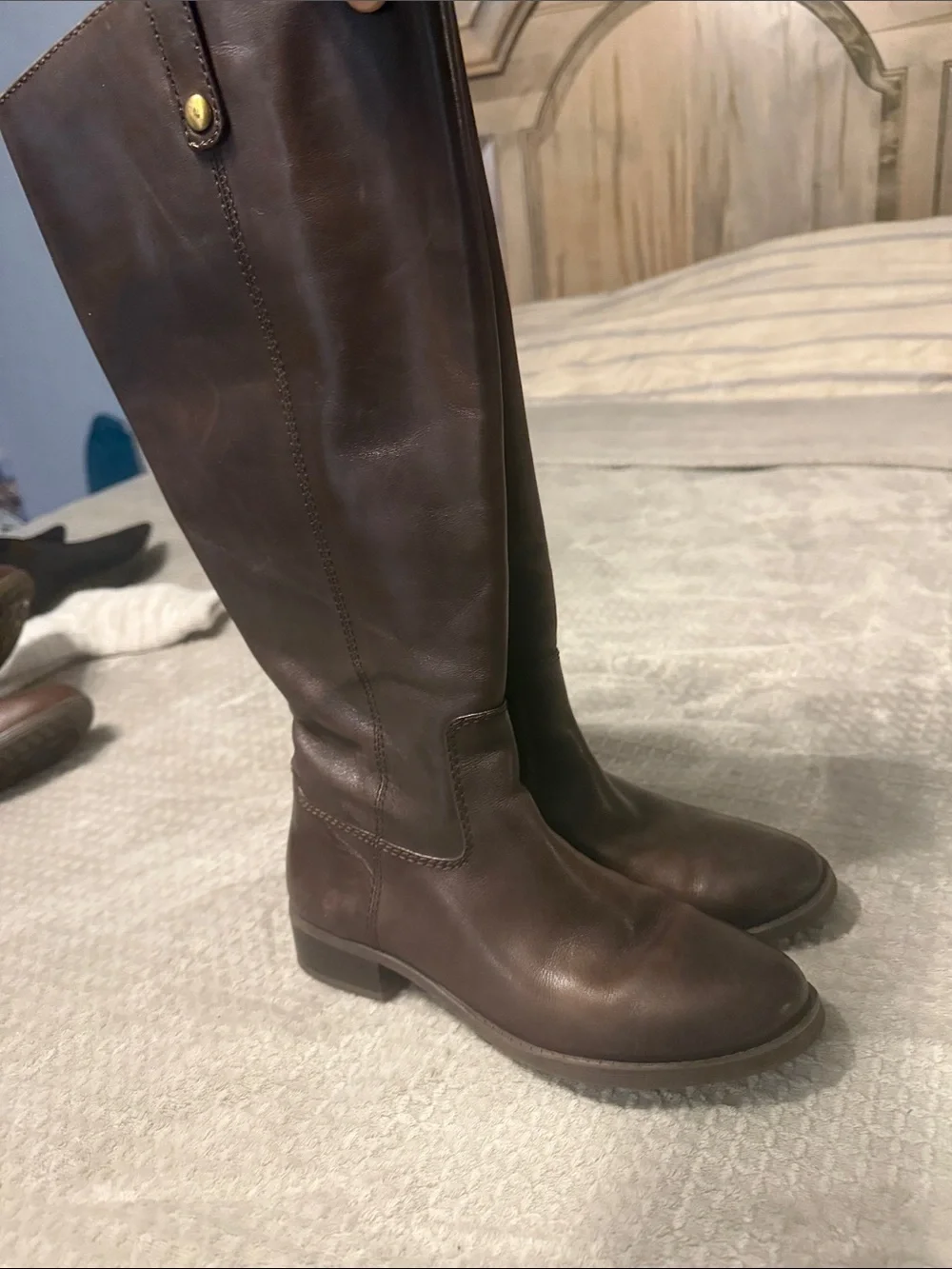 Classic Tall Leather Riding Boots - chocolate Brown wide calf!